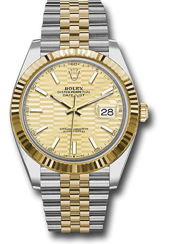 Rolex Yellow Rolesor Datejust 41 Watch - Fluted Bezel - Golden