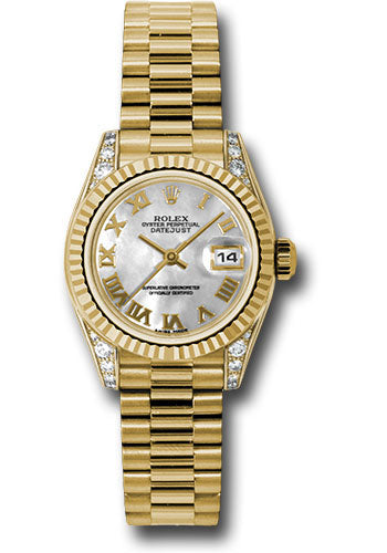 Rolex Yellow Gold Lady-Datejust 26 Watch - Fluted Bezel - Mother