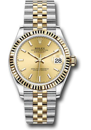 Rolex Steel and Yellow Gold Datejust 31 Watch - Fluted Bezel